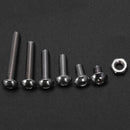 170Pcs M4 Stainless Steel Hex Drive Button Head Socket Cap Bolts Screws Nut L5C1