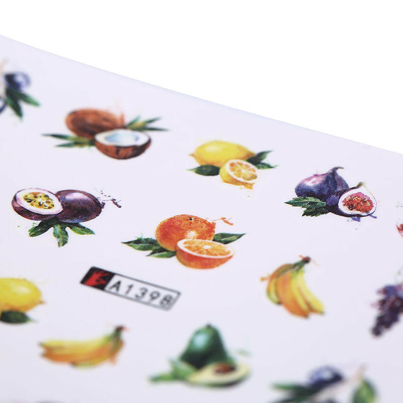 18 sheets fruit cocktail watermark decals water transfer nail art stickers di Ew