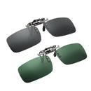2 Polarized Clip On Sunglasses UV400 Night Vision Car Driving Flip Up Shades