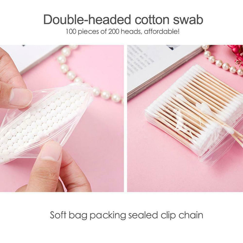 1000 pcs Double Head Disposable Cotton Stick Makeup Cotton Swab First Aid
