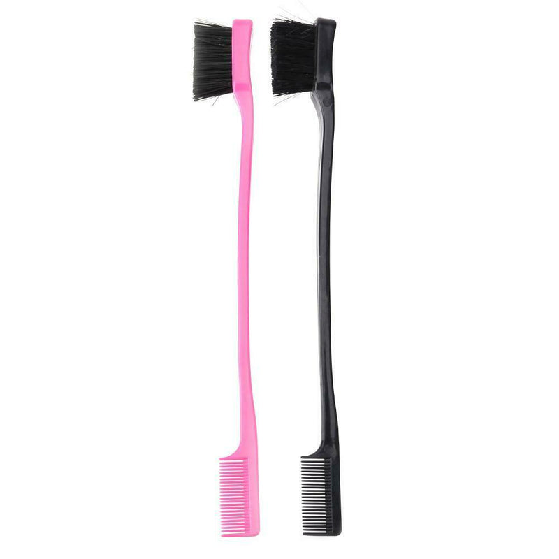 2pcs Double Sided Edge Control Brushes Salon Hair Styling Hairdressing Comb A