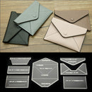7Pcs DIY Acrylic Template Leather Stencils with Holes for Wallet Purse Clear