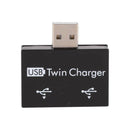 USB2.0 Male to Twin Charger 2 Port Dual USB Splitter Hub Adapter Converter