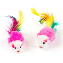 10Pcs/set False Mouse Pet Cat Toys Mini Playing Toys with Colorful Feather Plush