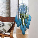 Blue Handmade Lace Dream Catcher Feather Bead Hanging Decoration Ornament