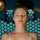 3pcs Lotus Acupressure Yoga Pillow Mat Relieve Pain Spike Cushion (Black) A