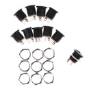 10 PCS DC 022 2.1x5.5 mm PCB Mounting DC Power Jack Socket Blackã€-ME