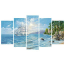 5pcs 5D DIY Full Drill Diamond Painting Seaside Embroidery Kit Home Decor