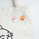 2Pcs/Set Enamel Pin Cute Cartoon Orange White Paw Brooch Pins DIY Badge Gif