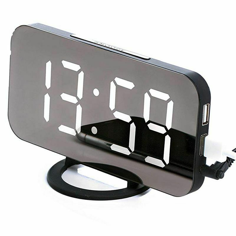 Digital alarm clock - stylish led clock with the USB port, a huge display,  S7H9