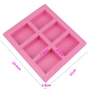 Rectangle Soap Mold Silicone Homemade Craft Chocolate Cake Mould Tray 6-Cavity