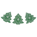 25pcs Christmas tree Shape Decor Embellishment Wooden Buttons With Two HolesF8N3