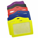 10 Pcs Horizontal Style PU Leather Business Id Credit Card Badge Holder wit J4F3