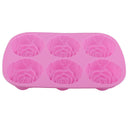 6 Cavity Silicone DIY Rose Flowers Fondant Cake Mold Cupcake Wedding Party Cake