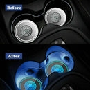 2X Universal LED Car Cup Holder RGB Light Mat Pad Drink Coaster Decoration Cool