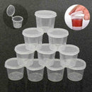 100Pcs Small Plastic Sauce Cups Foods Storage Containers Clear Boxes+Lids J K4Z4