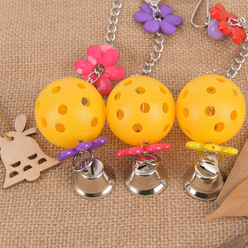 Pet parrot bird bites climb chew toys bell swing cage hanging cockatiel`par`US