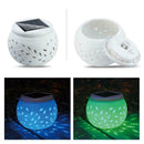 LED Ceramic Stone Solar Powered Light Table Garden Lamp Outdoor Ceramics G7V8