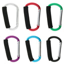 6x Durable Aluminum Carabiner D Ring Snap Hook Keychain Cushion Grip 12mm