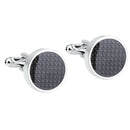 1 Pair Mens Carbon Fiber Black Cufflinks and Shirt Studs Set Tuxedo Shirts
