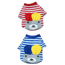 2x Dog Pet Soft Puppy Coat Stripe Top T-shirt Cute