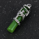Retro Chinese Exquisite Green Malay jade Pendant Green Dragon Charm Jewelry USA