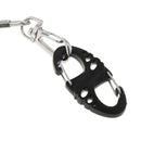 Tether Fly Fishing Lanyard Stainless Steel Wire Rope Tackle W/Carabiner