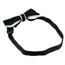 Black with White Bottom Double-layered Splicing Formal Solid Color Bow Tie  A6L5