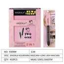 2 IN 1 Black Waterproof Mascara Volume 4D Silk Fiber Lash to Color Easy Mak R3A0