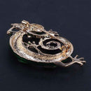 Enamel Lizard Brooches For Women Fashion Green Rhinestone Brooch Pins Gecko