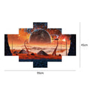 5 Pieces 5D DIY Full Drill Diamond Painting Novelty Cross Stitch Embroidery