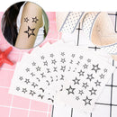 Hollow solid black five-pointed star hollow waterproof temporary tattoo stickeME
