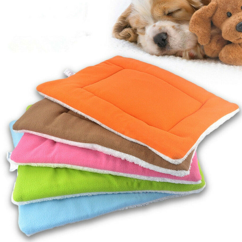 2 pcs Coral Fleece Puppy Fluffy Cushion Dog Cat Sleep Bed Pad Pet House Kennel