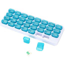 One Month Pill Organiser 31 Day Box Lid Medicine Tablet Blue Storage Dispen W0Z6