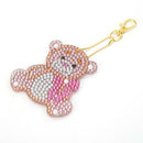 4pcs DIY Full Drill Special Shaped Diamond Painting Xmas Bear Cute Keyring