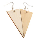 Fashion Ethnic Wood Geometric Triangle Women Earrings Hook Drop DIY Craft