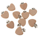 10pcs Beech Wooden Baby Pacifier Soother Holders Heart-Shaped Teething Toys