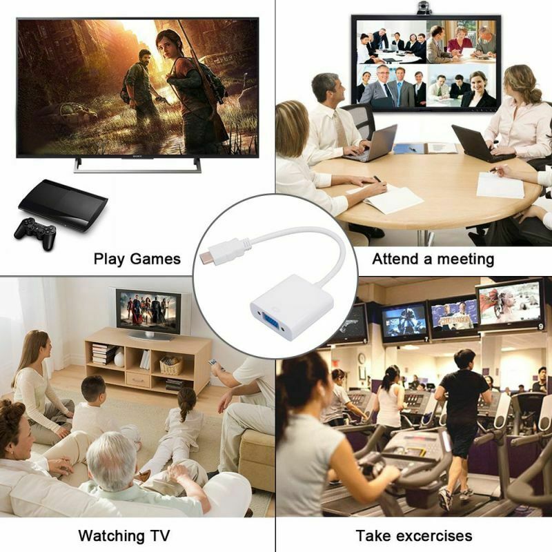 1080P Micro HDMI to VGA Video Converter Adapter Cable for PC Monitor Pro QYX