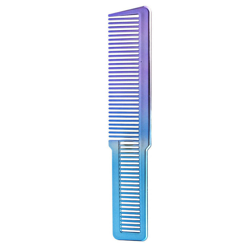 Electroplating Rainbow Comb Clipper Oil Head Hair Styling Comb (Blue)