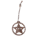 10pcs Retro Wood Round Christmas Hanging Decor New Year Tree Party Pendant
