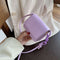 Leather Women Messenger Bag Mini Square Shoulder Satchel Handbags (Purple)