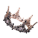 Round Crown Rhinestones Birthday Crown Cake Baking Decoration Retro Queen C