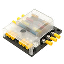6-Way Car Fuse Box Block Holder with LED Indicator 12V-32V Marine SUV Yacht