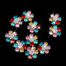 10 Colorful Crystal Rhinestone Flower Buttons Flatback Cluster Embellishment