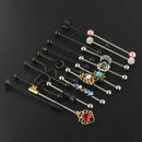 18pcs 14G Stainless Steel Industrial Barbell Earrings 38mm 1 1/2" Inch