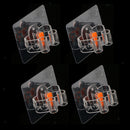 4pcs Clear Adhesive Broom Mop Holder Clip Anti-slip Cleaning Tool Holder