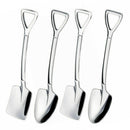 4pcs Stainless Steel Durable Spade Shovel Spoon Scoop for Birthday Party Dessert