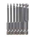 7 Pieces 65mm Length S2 Steel Ball Head Hex Head Screwdriver Screwdriver Ki Q2W2