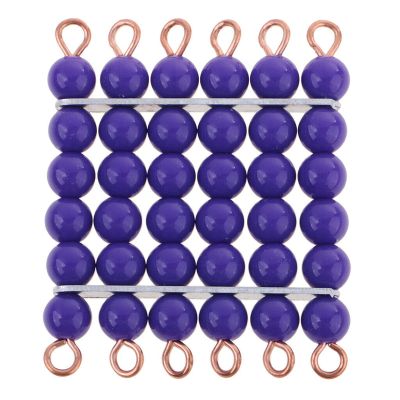 Montessori Bead Bars 1-10 Numbers Math Square Counting Game with Tray Kids Math