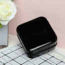 Portable Earrings Rings Storage Box PU Leather Jewelry Display Case (Black) A